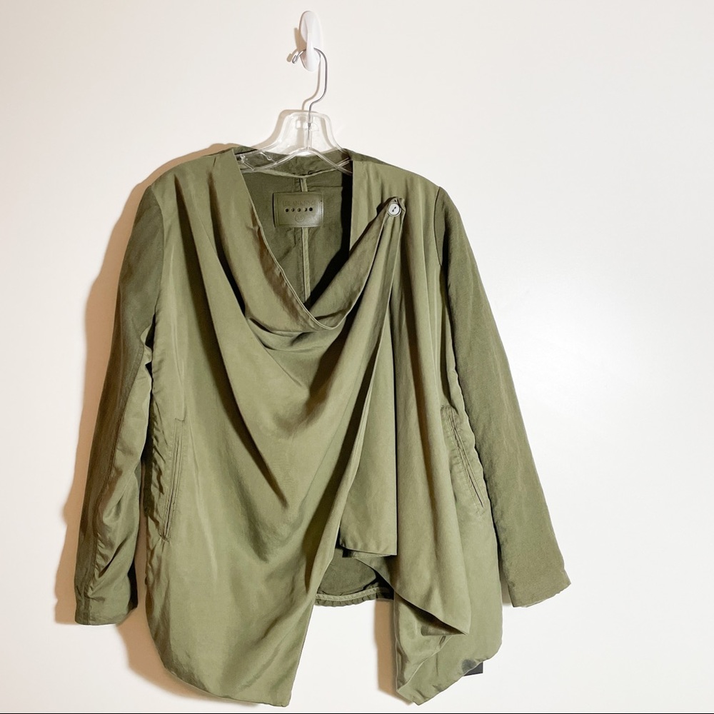 BlankNYC Green Linen Blend Drape Jacket NWT Size XS